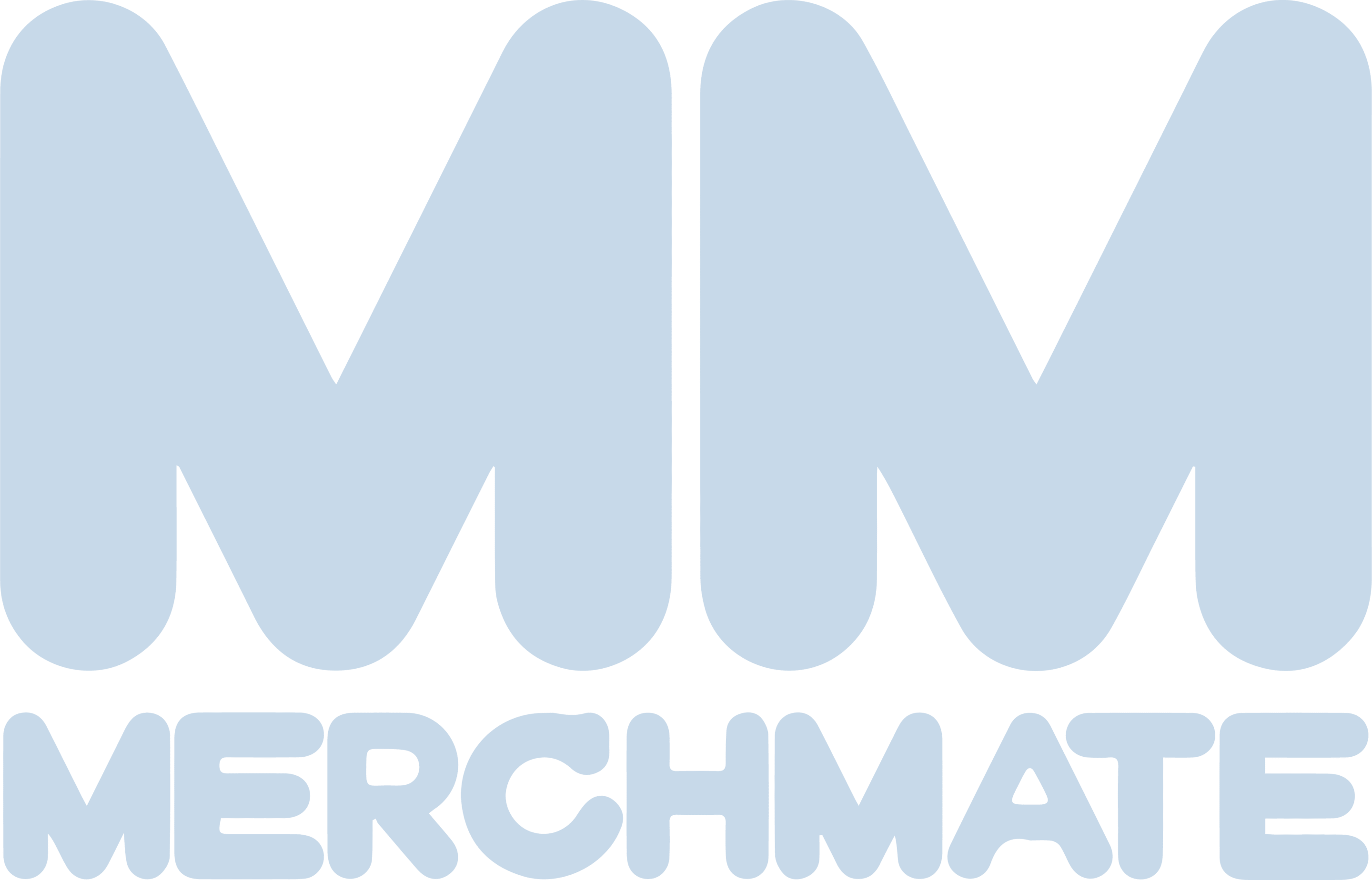 Merch Mate logo vertical light blue